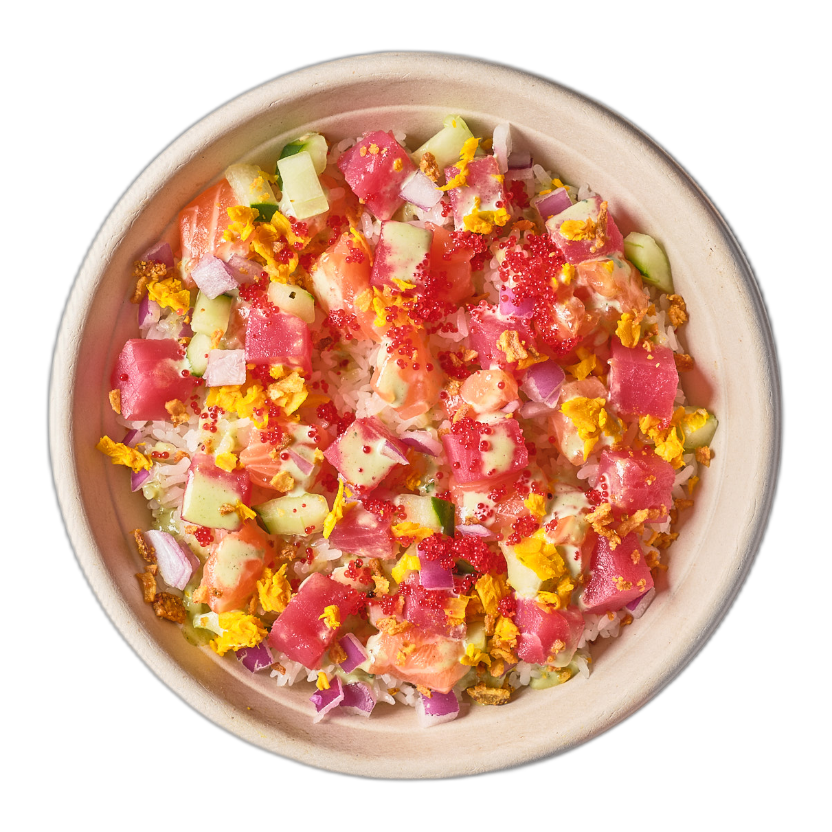 Creamy Wasabi Raw Ahi Tuna & Salmon Bowl